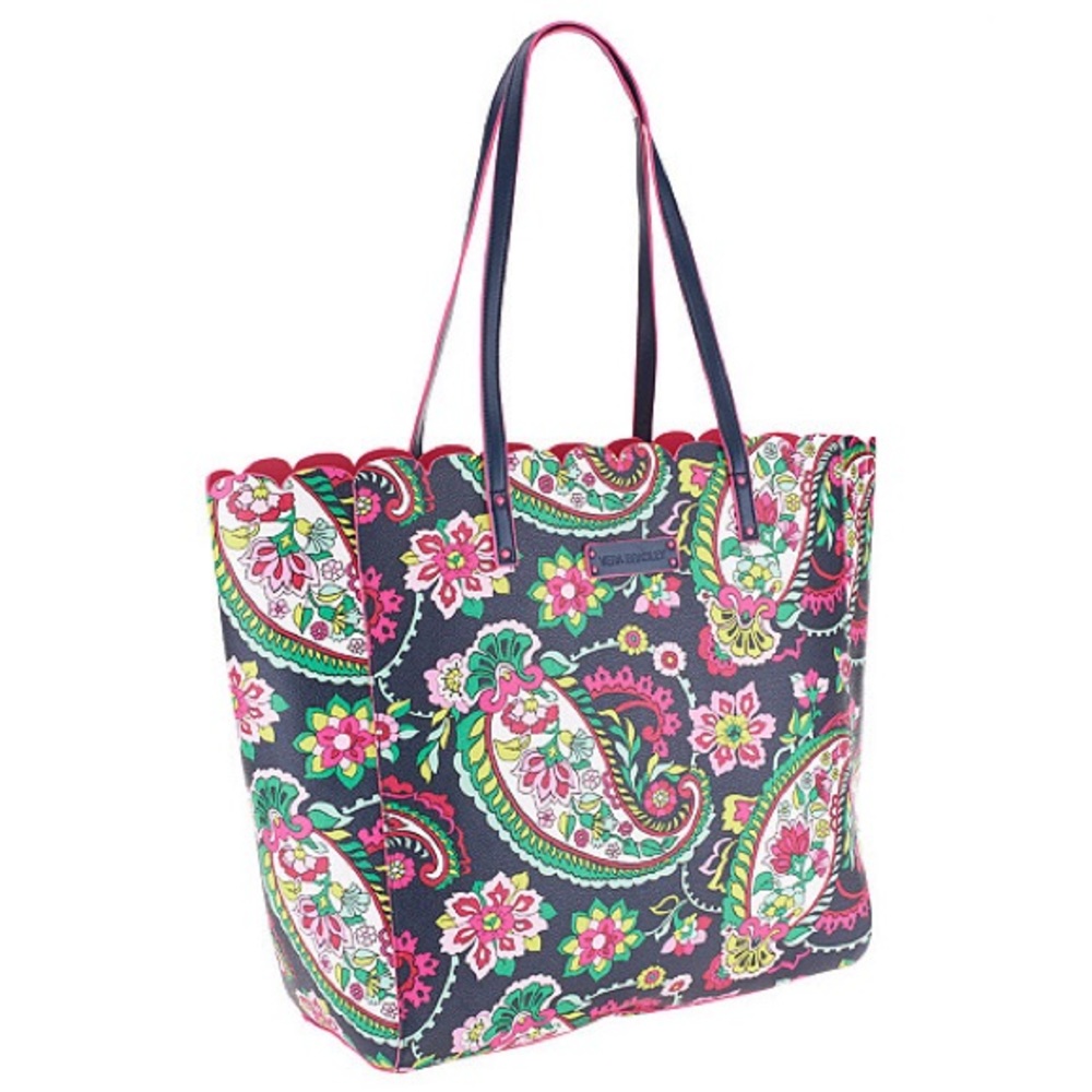Vera Bradley scalloped edge faux leather tote bag